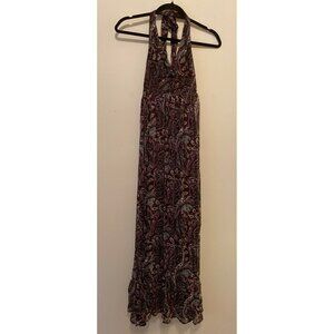 Xhilaration Halter-Neck Paisley Maxi Dress Brown & Purple Medium